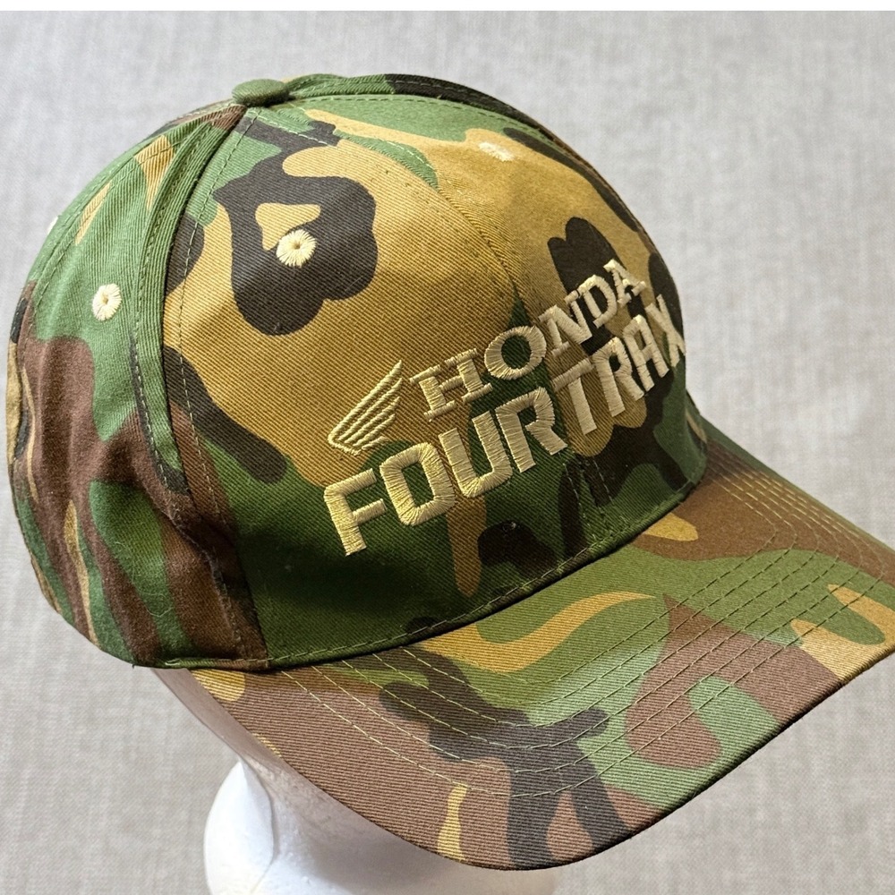 Vintage Honda FourTrax Camo Snapback Hat Mens Camouflage‎ ATV